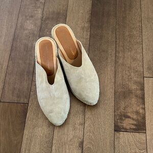 Beige Suede Women's Mules